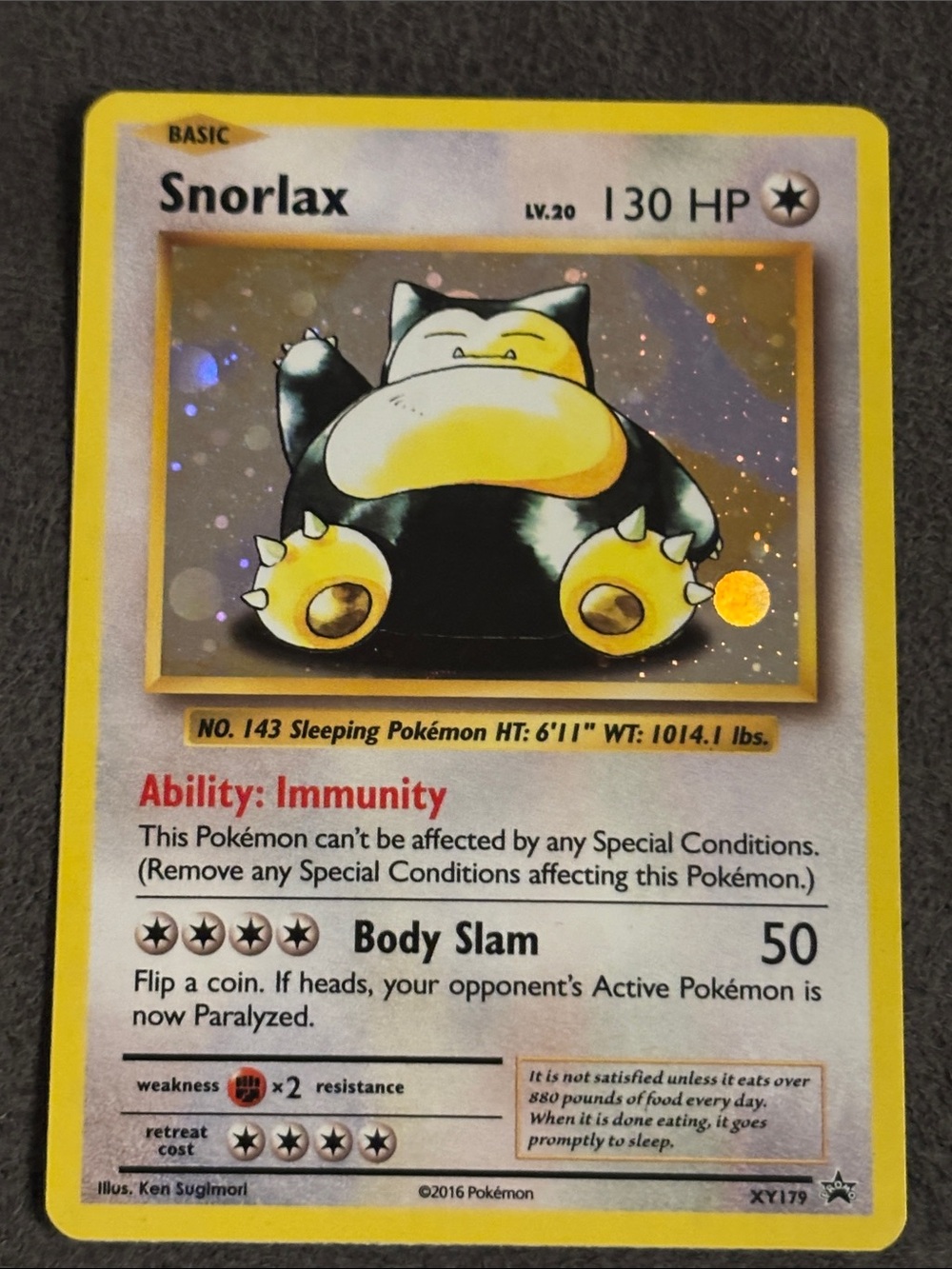 Snorlax Holo Trading Card - Pokemon XY